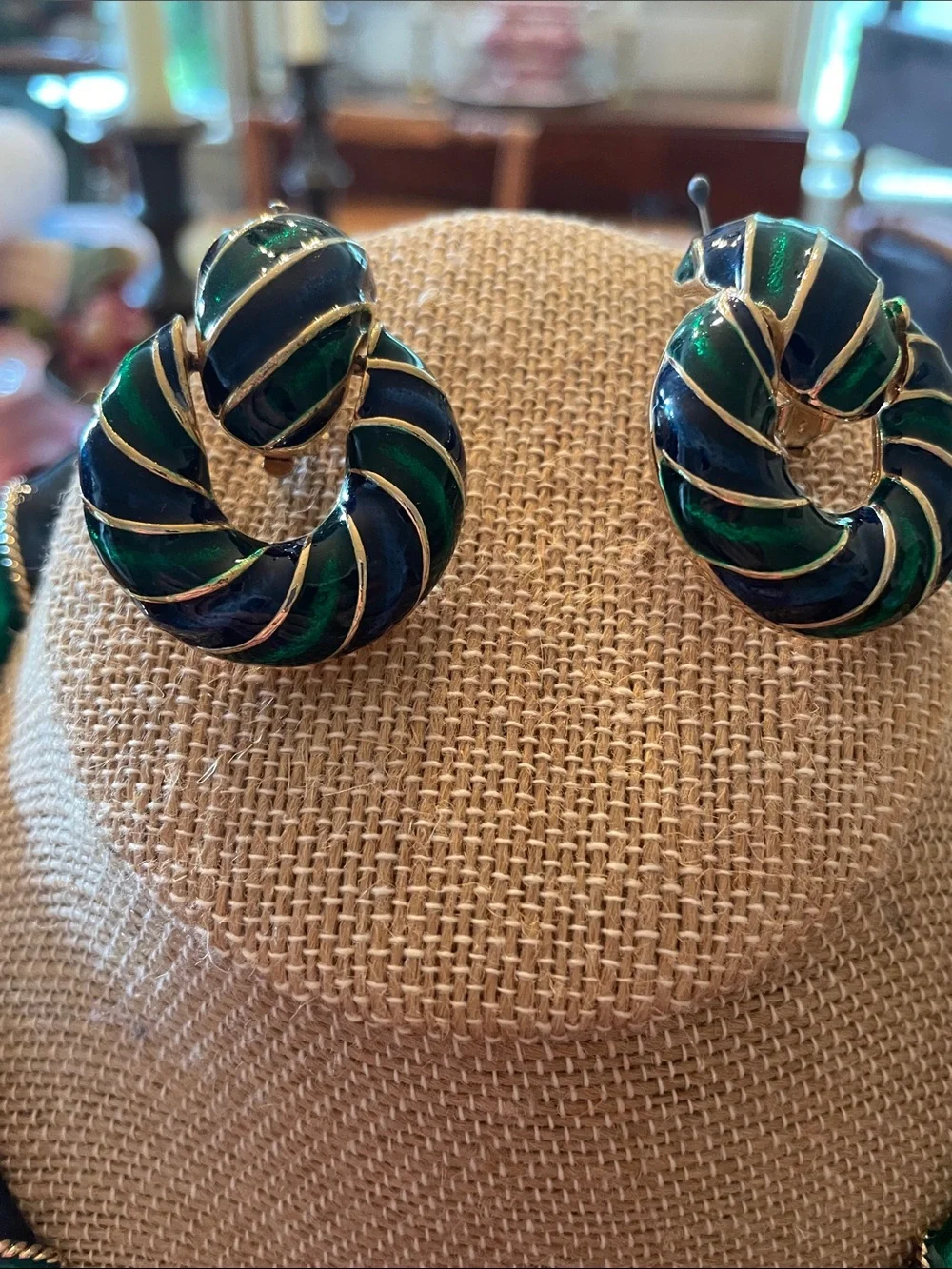 Donald Stannard  navy and Kelly green enamel set.